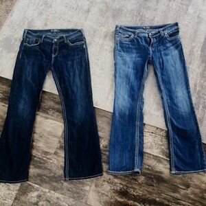 2 Pairs Silver Jeans 33/34 (Size 12)
